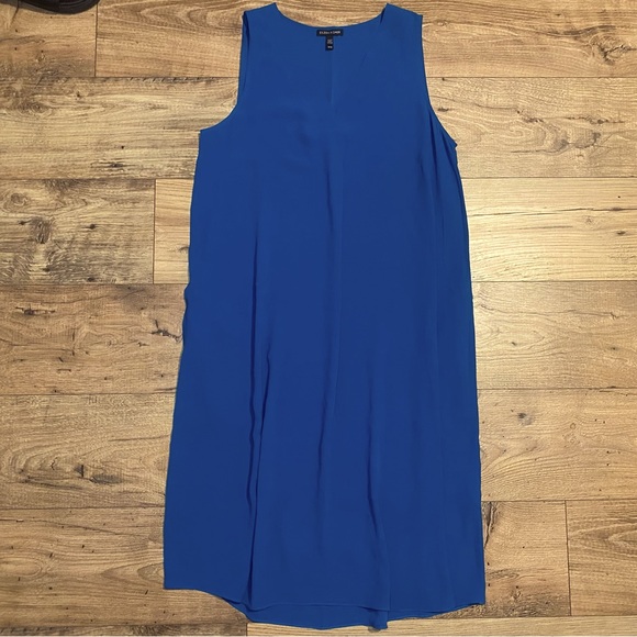 eileen fisher blue silk dress Silk Crepe de Chine Dress – Eileen Fisher Renew main image 0